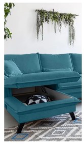 Тюркоазен ъглов разтегателен диван, ляв ъгъл Charming Charlie - Miuform