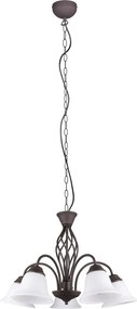 Тъмнокафяво висящо осветително тяло със стъклен абажур ø 60 cm Rustica – Trio