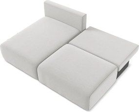 Светлосив кадифен сгъваем/с място за съхранение ъглов диван (ляв ъгъл) Kalena – Makamii