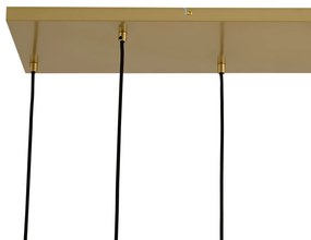 Арт Деко висяща лампа златна с дъгово стъкло 8 светлини - Sandra