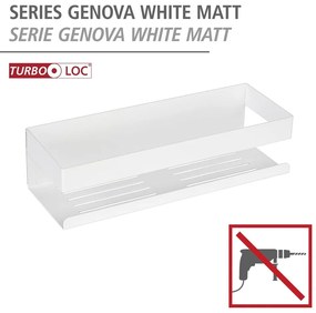 Рафт за баня без пробиване от неръждаема стомана в матово бял цвят Genova – Wenko