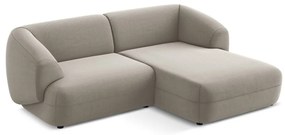 Бежов кадифен ъглов диван (десен ъгъл) Moana – Makamii