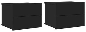 801056 vidaXL Нощни шкафчета, 2 бр, черни, 40x30x30 см, инженерно дърво