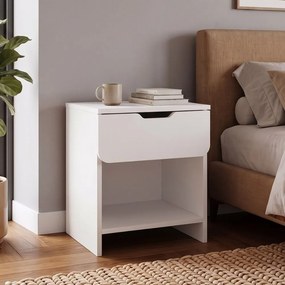 Mida TopMebel меламиново нощно шкафче в бял цвят 45x40x52см.