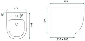 Биде Rea Carlo Mini black shiny