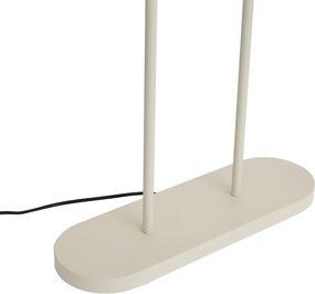 Подова лампа бежова със зелен овален абажур и златист интериор 50 см - Thijmen