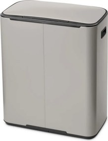 Кош за боклук Brabantia Bo Pedal 1010450, 2x30 л, Плавно затваряне, Противоплъзгаща основа, Светлосив