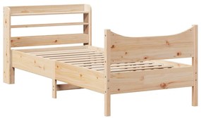 3307053 vidaXL Рамка за легло с табла, 90x200 см, борово дърво масив