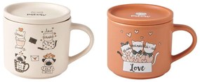 Оранжеви/бежови порцеланови чаши в комплект 2 бр. 350 ml Cats – Brandani