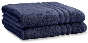 Тъмносини памучни хавлиени кърпи в комплект от 2 бр. от тери 90x140 cm Zero Twist – Catherine Lansfield