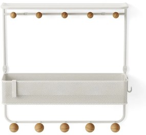 Бяла метална стенна закачалка с рафт Estique - Umbra