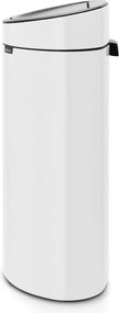 Кош за боклук Brabantia Touch Bin New 649729, 40 л, Безшумно и плавно затваряне, Плосък гръб, Бял