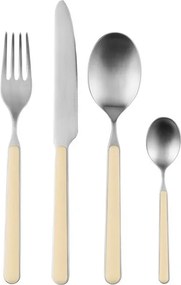 Светложълт/в сребрист цвят прибори за хранене 4 бр. от неръждаема стомана за 1 човек Noli – noo.ma