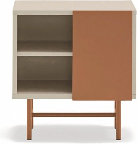 Матово нощно шкафче с рафтове в тухлен цвят/бежово Nube – Teulat