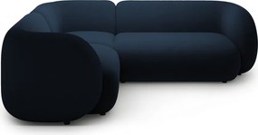 Син кадифен ъглов диван (ляв ъгъл/L форма) Kate – Micadoni