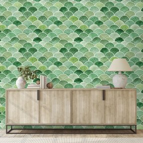 Самозалепващ тапет – Зелени геометрични арки