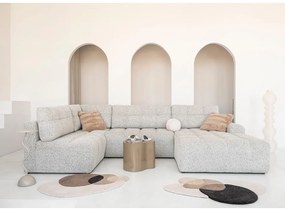 Бежов разтегателен модулен ъглов диван с място за съхранение (ляв ъгъл) Lulu – Miuform