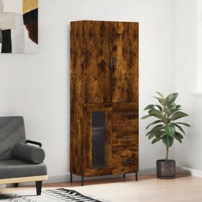 3195968 vidaXL Висок шкаф, опушен дъб, 69,5x34x180 см, инженерно дърво