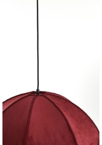 Висящо осветително тяло с текстилен абажур в цвят бордо ø 60 cm Malacia – Light &amp; Living