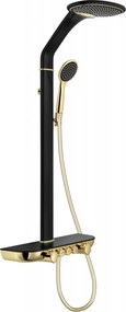 Mexen Bolt комплект външен душ с пита и батерия, черно/златно - 78108-75