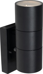 Външен аплик черен 2-светлинен AR70 със сензор светло-тъмно - Duo