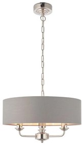 Endon 94377 - Пендел HIGHCLERE 3xE14/40W/230V сив/лъскав хром