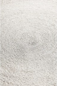 Бял двустранен/ръчно изработен ютен кръгъл килим ø 140 cm Braided – Hanse Home