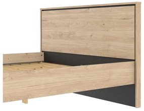 Двойно легло от дъбов декор с включена подматрачна рамка в естествен цвят 140x200 cm Ry – Tvilum