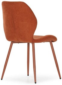 Теракотени тапицирани трапезни столове в комплект 4 бр. Ansu – Marckeric