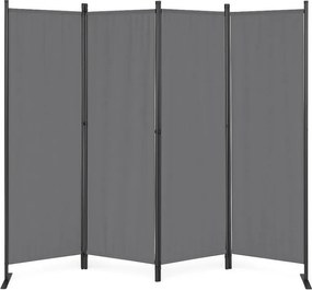 Градински 4-панелен сгъваем параван срещу вятър и слънце - 167 x 216 cm Бежово