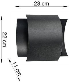 Черна стенна лампа Forgmi - Sollux