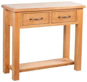 241675 vidaXL Конзолна маса с 2 чекмеджета, 83x30x73 см, дъбов масив