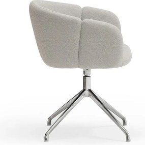 Светлосив тапициран трапезен стол с подлакътници Add – Teulat