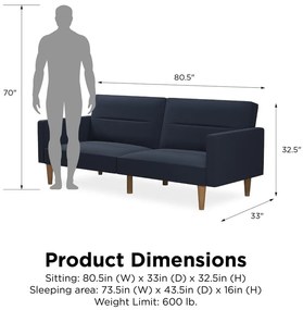 Тъмносин разтегателен диван Mainstays - Støraa