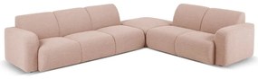 Розов ъглов диван от плат букле (десен ъгъл) Molino - Micadoni Home