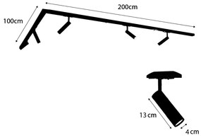 Модерна релсова система за осветление с 5 прожектора тъмен бронз 1-фазов GU10 35mm - Iconic Jeana Luxe