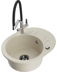 Mexen Kevin гранитна кухненска мивка с 1 камера и кухненски смесител Duo,