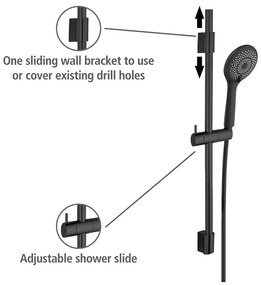 Черен душ комплект от неръждаема стомана 70cm Water Saving - Wenko