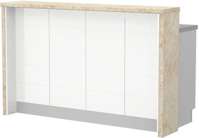 Островна кухненска пейка Hudson-Length: 160 cm.-White-Latino Marble
