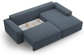 Син разтегателен ъглов диван (десен ъгъл) Jodie – Micadoni Home