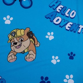 Син еластичен единичен памучен детски чаршаф 90x200 cm Paw Patrol – Jerry Fabrics
