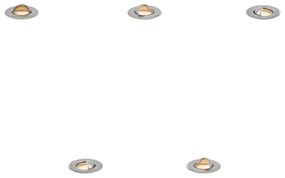 Комплект от 5 модерни наземни прожектора алуминий с LED IP67 - Linsey