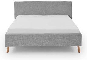 Светлосиво двойно легло 180x200 cm тапицирано с място за съхранение с включена подматрачна рамка Riva – Meise Möbel