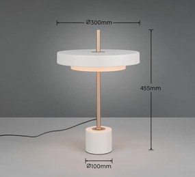 LED затъмняваща се настолна лампа в цвят слонова кост (височина 45,5 cm) Keaton – Trio