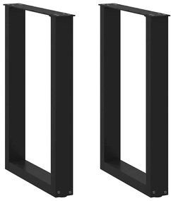 4013176 vidaXL Крака за трапезна маса, U-образни, 2 бр., черни, 50 x (72-73) см, стомана