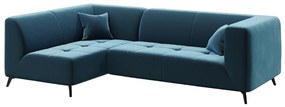 Ъглов диван от синьо кадифе , ляв ъгъл Toro - MESONICA