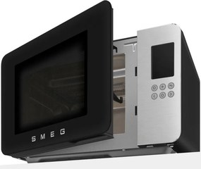 Микровълнова фурна с грил 4в1 SMEG Collezione MOC01BLMEU, 1900W, 29 л, 18 програми, Плавно затваряне, Звуков сигнал, LCD, Черен мат