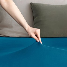 Еластичен чаршаф от джърси в петролен цвят 180x200 cm Amber – Restilo