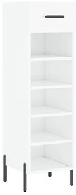 829686 vidaXL Шкаф за обувки, бял гланц, 30x35x105 см, инженерно дърво