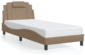 3208072 vidaXL Рамка за легло Viana без матрак, капучино, 90x200 см, изкуствена кожа